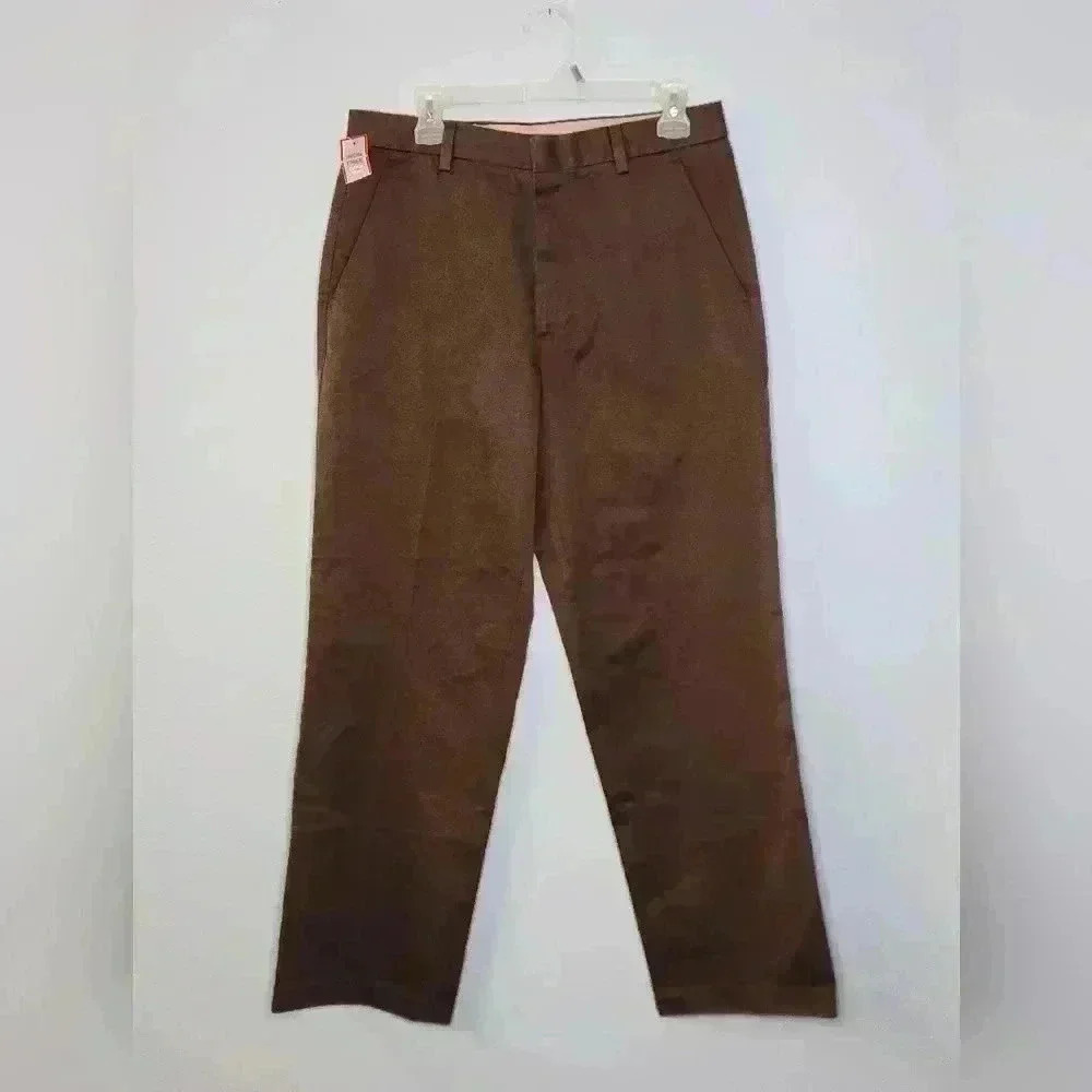 Dockers cotton khaki iron free flat frnt permanent crease classic fit brown pant